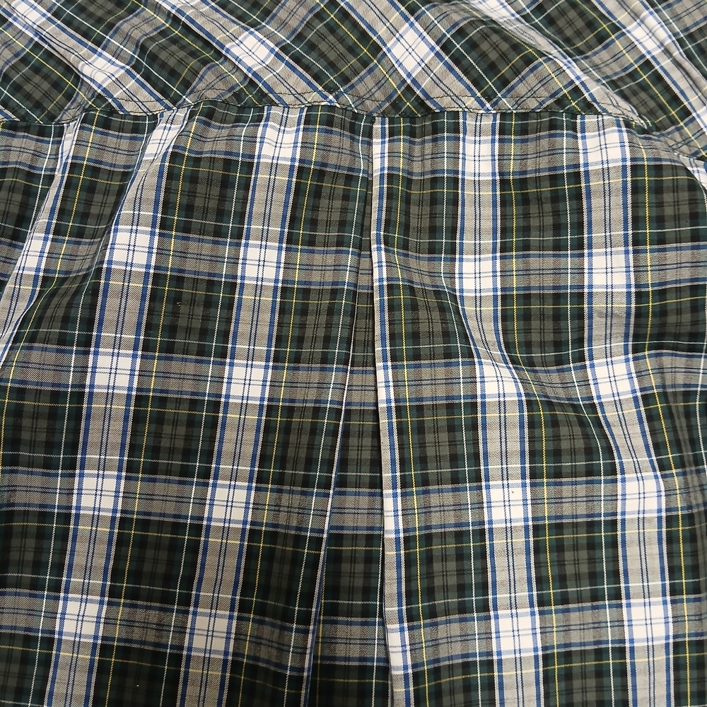 J. Crew Green and Black Plaid Ruffle-Front Button Shirt - Picture 9 of 9